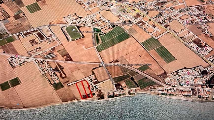 Beachfront Land for sale in Pervolia Larnaca Cyprus.
