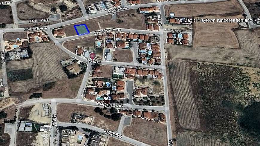 Voroklini Larnaca plot with plans for 3 maisonettes.
