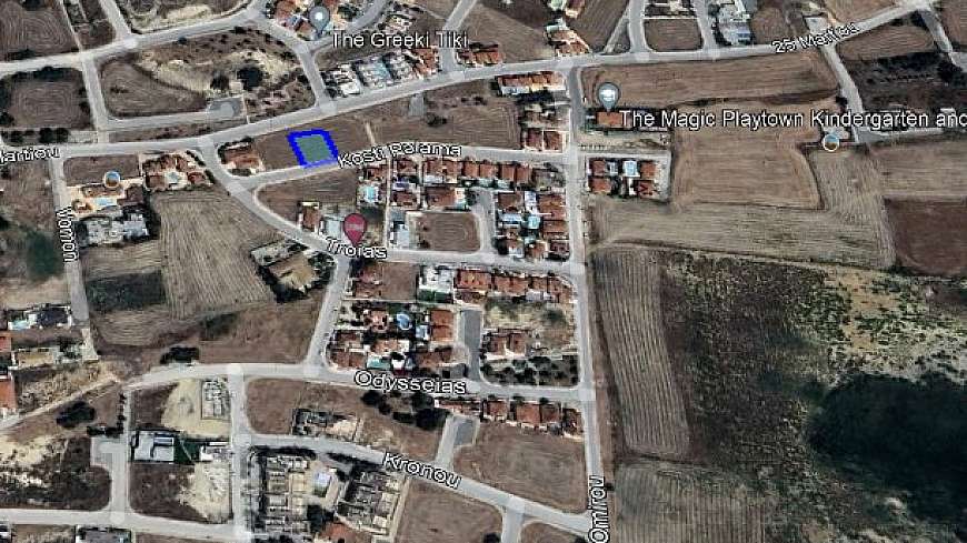 Voroklini Larnaca plot with plans for 3 maisonettes.